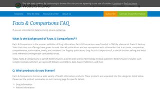 Facts & Comparisons FAQ | Clinical Drug Information