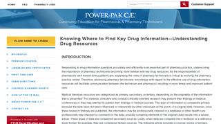 Knowing Where to Find Key Drug Information-Understanding Drug ...