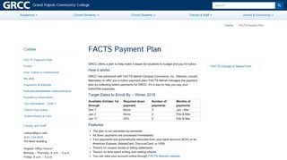 FACTS Payment Plan | Grand Rapids Community College