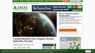 FactSet Benefits from Organic Growth, Debt Woe Persists - December ...