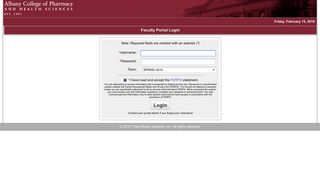 Faculty Portal Login - My ACPHS