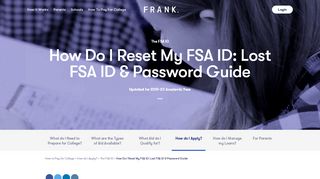 How Do I Reset My FSA ID: Lost FSA ID ... - Frank Financial Aid
