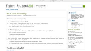 How do I access exit counseling? - Federal Student Aid - ED.gov