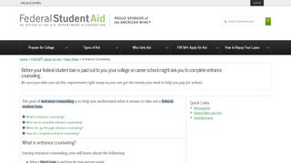 Entrance Counseling | Federal Student Aid