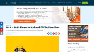 2019 – 2020 Financial Aid and FAFSA Deadlines | Fastweb