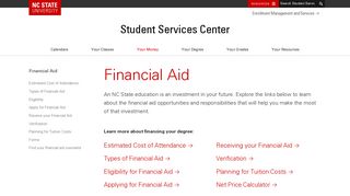 Financial Aid | Student Services Center | NC State University