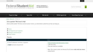 Contact Us | Federal Student Aid