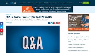 FSA ID FAQs (Formerly Called FAFSA ID) | Fastweb