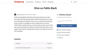 Petition · Fahlo: Give us Fahlo Back · Change.org