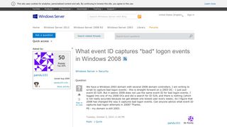 What event ID captures *bad* logon events in Windows 2008 - Microsoft