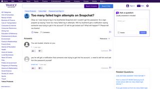 Too many failed login attempts on Snapchat? | Yahoo Answers