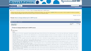 How to change default port in SMTP server - DirectAdmin Forums