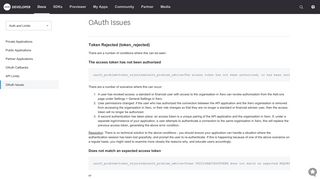 OAuth Issues - Auth and Limits | Xero Developer