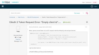 Solved: OAuth 2 Token Request Error: 