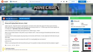 Minecraft Alpha/Beta Servers, help! : Minecraft - Reddit