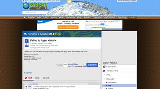 Failed to login:  - Planet Minecraft