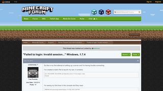 Failed to login: Invalid session... - Minecraft Forum