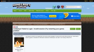 multiplayer Failed to Login : Invalid session (Try restarting your ...
