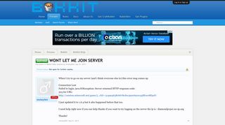 Solved - WONT LET ME JOIN SERVER | Bukkit Forums