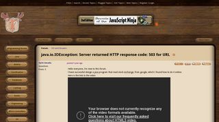java.io.IOException: Server returned HTTP response code: 503 for ...