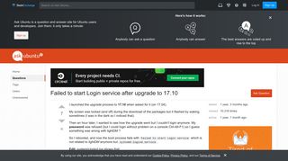 Failed to start Login service after upgrade to 17.10 - Ask Ubuntu