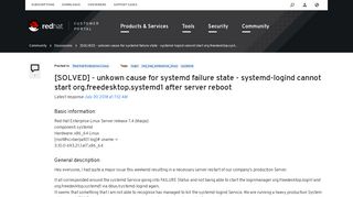 [SOLVED] - unkown cause for systemd failure state - systemd-logind ...