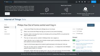Philips Hue Out of home control won't log in - Internet of Things ...