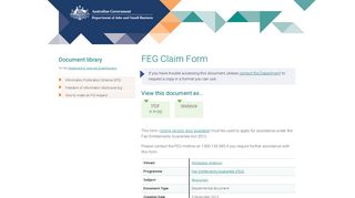 FEG Claim Form | Department of Jobs and Small Business - Document ...