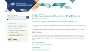 FEG Information for Insolvency Practitioners | Department of Jobs and ...