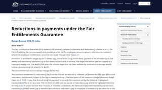 Reductions in payments under the Fair Entitlements Guarantee ...