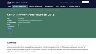 Fair Entitlements Guarantee Bill 2012 – Parliament of Australia