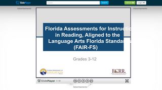 Florida Assessments for Instruction in Reading, Aligned to the ...