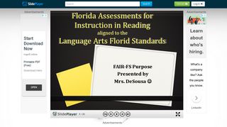 Florida Assessments for Instruction in Reading aligned to the ...
