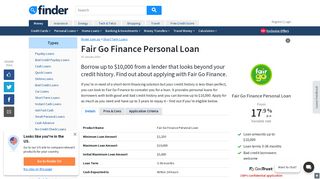 Fair Go Finance Personal Loan - Borrow up to $10,000 | finder.com.au