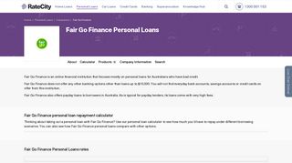 Fair Go Finance Personal Loans - RateCity