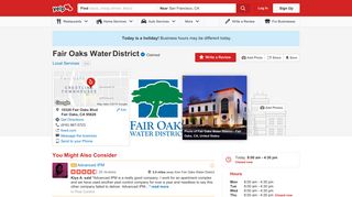 Fair Oaks Water District - Local Services - 10326 Fair Oaks Blvd, Fair ...