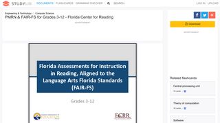 PMRN & FAIR-FS for Grades 3-12 - Florida Center for Reading
