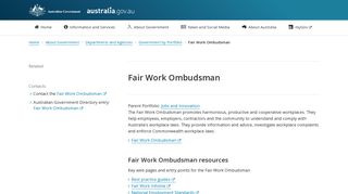 Fair Work Ombudsman | australia.gov.au