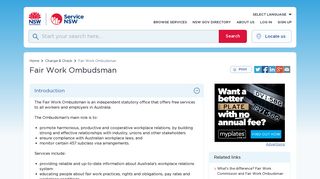 Fair Work Ombudsman | Service NSW