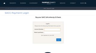 SACC Payment Login - Application Name - Fairfax County, Virginia