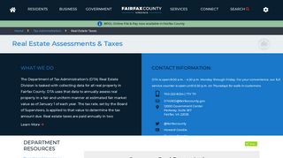 Real Estate Taxes | Tax Administration - Fairfax County