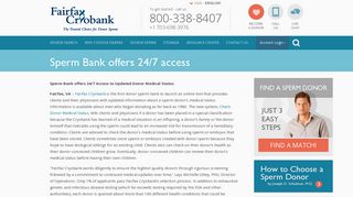 Fairfax Cryobank - Sperm Bank offers 24/7 access