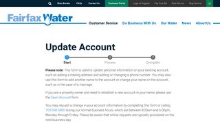 Update Account | Fairfax Water