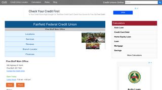 Fairfield Federal Credit Union - Pine Bluff, AR - Credit Unions Online