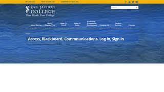 access, Blackboard, Commnunications, log in, sign in | San Jacinto ...