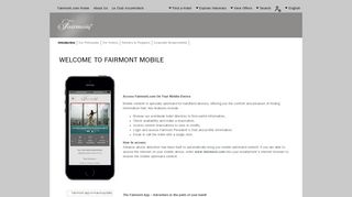 Welcome to Fairmont Mobile - Fairmont Hotels