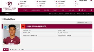 Fairmont State University Fighting Falcons Athletics - Juan Felix ...