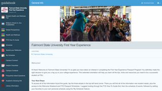 Fairmont State University First Year Experience on Guidebook