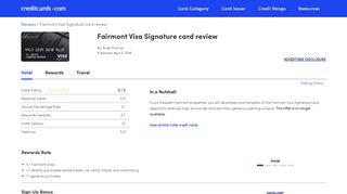 Fairmont Visa Signature Credit Card Review - CreditCards.com