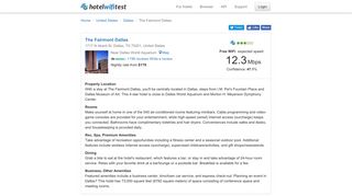 The Fairmont Dallas - Hotel WiFi Test